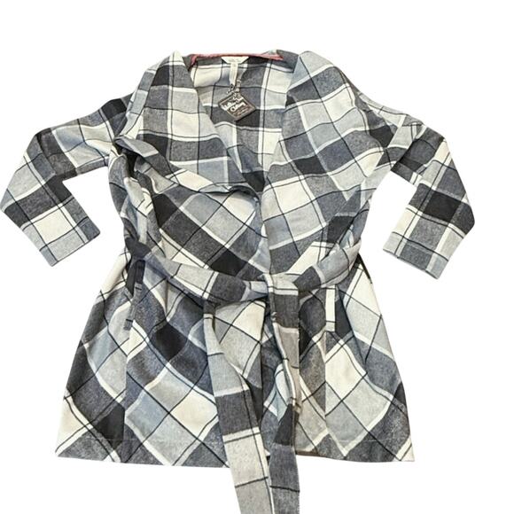 NWT Matilda Jane Womens XS Black Grey Plaid Check It Twice Jacket Sweater Coat - Picture 12 of 16